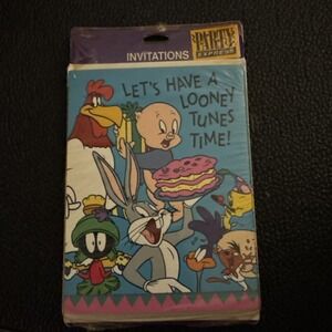 NEW Vintage 1994 Looney Tunes Birthday Party Invitations New Old Stock